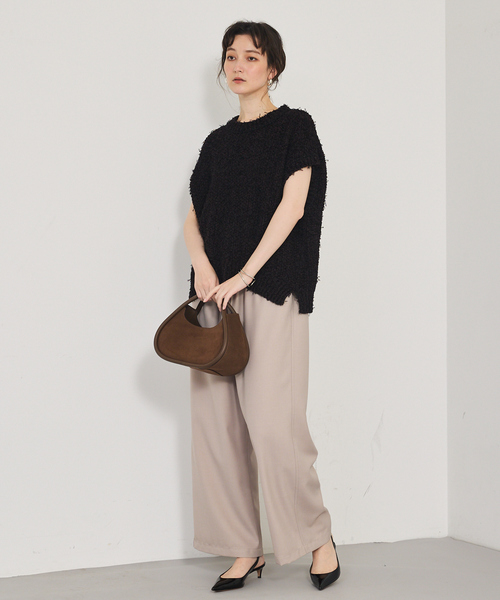 qualite（カリテ）の「【セットアップ対応】ウールライクイージーパンツ/夏服/オフィス（その他パンツ・レディース・ベージュ/チャコールグレー・36/38/40）」の19枚目の写真