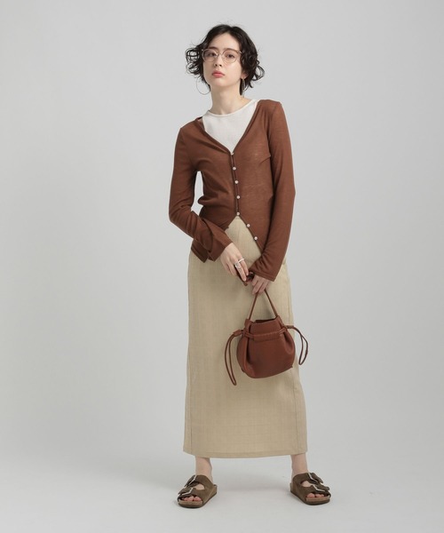 GEORGE'S（ジョージズ）の「スラブ テレコカーデ（カーディガン/ボレロ・レディース・ブラウン/ブルー/チャコールグレー・MEDIUM/SMALL）」の11枚目の写真