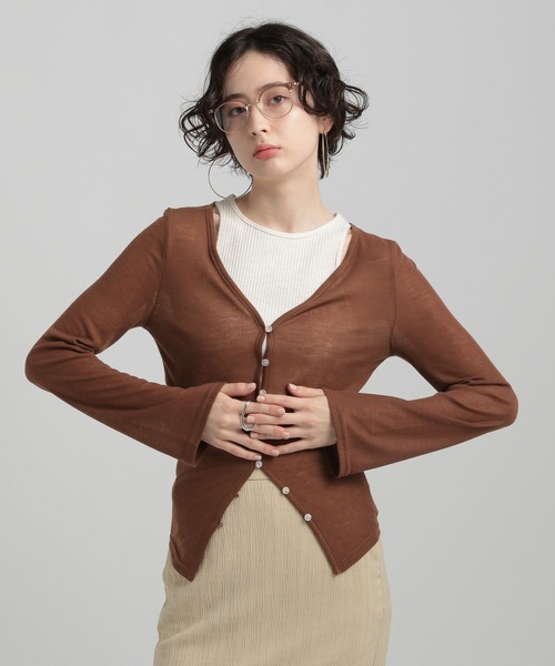 GEORGE'S（ジョージズ）の「スラブ テレコカーデ（カーディガン/ボレロ・レディース・ブラウン/ブルー/チャコールグレー・MEDIUM/SMALL）」の19枚目の写真