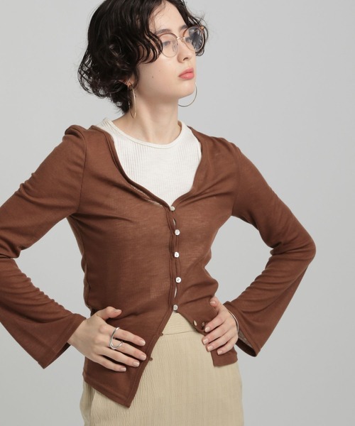 GEORGE'S（ジョージズ）の「スラブ テレコカーデ（カーディガン/ボレロ・レディース・ブラウン/ブルー/チャコールグレー・MEDIUM/SMALL）」の21枚目の写真