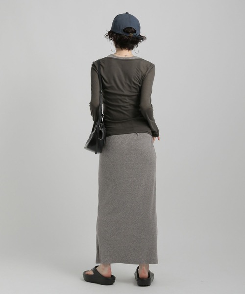 GEORGE'S（ジョージズ）の「スラブ テレコカーデ（カーディガン/ボレロ・レディース・ブラウン/ブルー/チャコールグレー・MEDIUM/SMALL）」の5枚目の写真