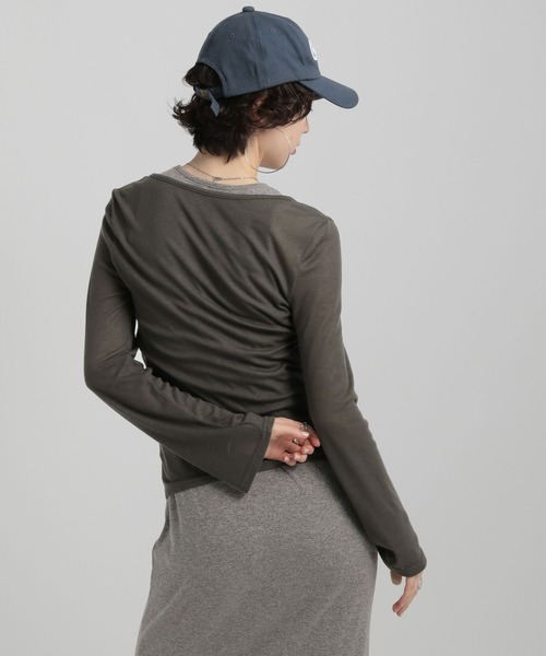 GEORGE'S（ジョージズ）の「スラブ テレコカーデ（カーディガン/ボレロ・レディース・ブラウン/ブルー/チャコールグレー・MEDIUM/SMALL）」の10枚目の写真