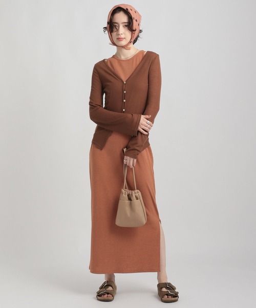 GEORGE'S（ジョージズ）の「スラブ テレコカーデ（カーディガン/ボレロ・レディース・ブラウン/ブルー/チャコールグレー・MEDIUM/SMALL）」の15枚目の写真