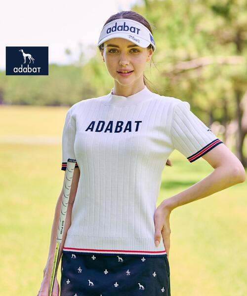 adabat(アダバット)の「【ADABAT NAVY】フロントロゴワイドリブモックニット(ニット/セーター・レディース・ホワイト系/ネイビー/グリーン・38/42/40)」の1枚目の写真