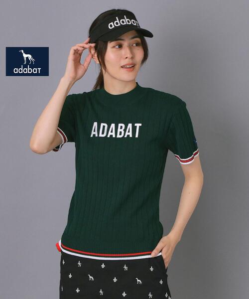 adabat(アダバット)の「【ADABAT NAVY】フロントロゴワイドリブモックニット(ニット/セーター・レディース・ホワイト系/ネイビー/グリーン・38/42/40)」の2枚目の写真