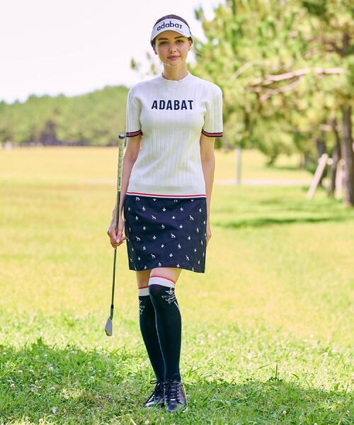 adabat(アダバット)の「【ADABAT NAVY】フロントロゴワイドリブモックニット(ニット/セーター・レディース・ホワイト系/ネイビー/グリーン・38/42/40)」の6枚目の写真