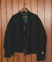 BEAMS PLUS | チェック ウール ライダースジャケット(ブルゾン)