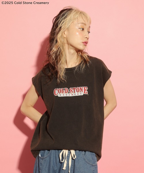 Green Parks(グリーンパークス)の「COLDSTONE/アシッドウォッシュノースリーブ(Tシャツ/カットソー・レディース・チャコールグレー/ピンク/ブラウン・FREE)」の6枚目の写真
