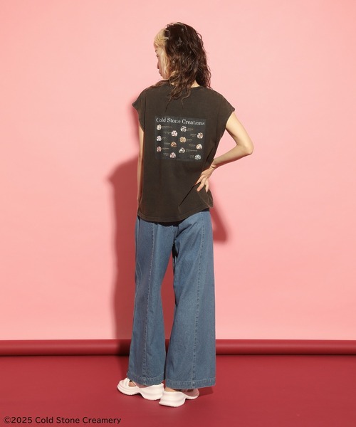 Green Parks(グリーンパークス)の「COLDSTONE/アシッドウォッシュノースリーブ(Tシャツ/カットソー・レディース・チャコールグレー/ピンク/ブラウン・FREE)」の7枚目の写真