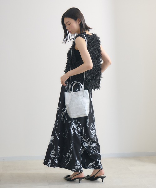 Paradise Picnic（パラダイスピクニック）の「SUGARROSE リーフプリントワイドパンツ（その他パンツ・レディース・チャコールグレー/ブラック/ブラウン・FREE）」の8枚目の写真