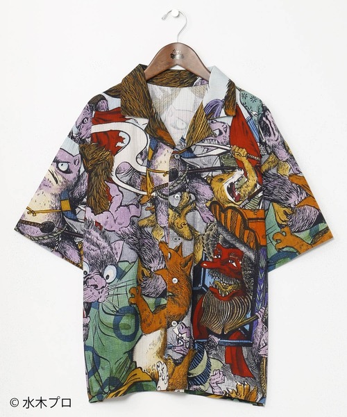 カヤ（カヤ）の「《水木しげる》アロハシャツ Mサイズ（シャツ/ブラウス・レディース・ブラック/ブラウン/グリーン・M）」の3枚目の写真