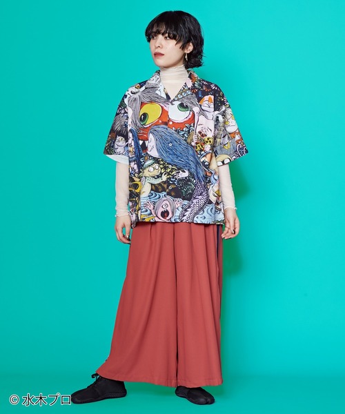 カヤ（カヤ）の「《水木しげる》アロハシャツ Mサイズ（シャツ/ブラウス・レディース・ブラック/ブラウン/グリーン・M）」の7枚目の写真