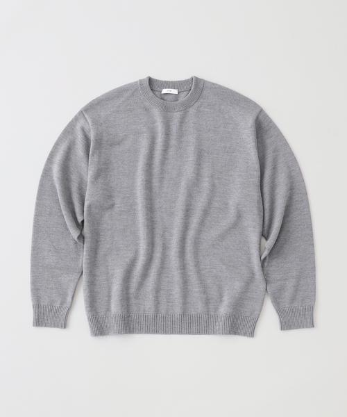 ATON（エイトン）の「ATON (エイトン) WOOL WASHI CREWNECK SWEATER（ニット/セーター・メンズ・ブラック/チャコールグレー・4/6）」の2枚目の写真
