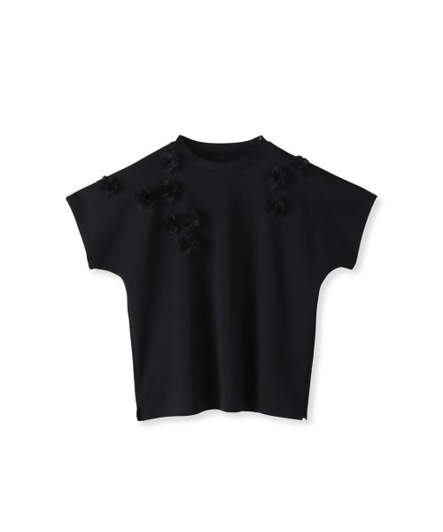 Viaggio Blu(ビアッジョブルー)の「フラワーモチーフカットソー≪手洗い可能≫(Tシャツ/カットソー・レディース・ホワイト/ブラック・M/S/L)」の6枚目の写真