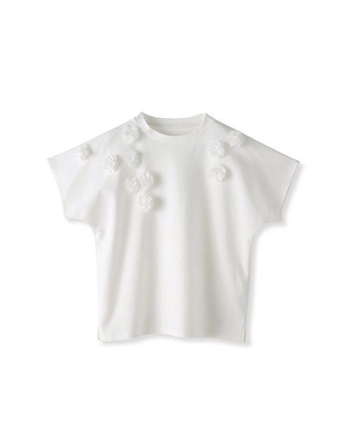Viaggio Blu(ビアッジョブルー)の「フラワーモチーフカットソー≪手洗い可能≫(Tシャツ/カットソー・レディース・ホワイト/ブラック・M/S/L)」の13枚目の写真