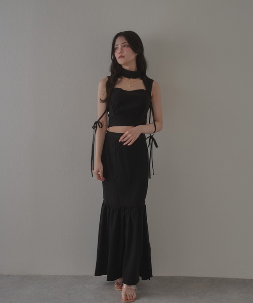 M DOLLY(エムドリー)の「*M DOLLY original* luna choker conscious mermaid setup/ルナチョーカーコンシャスマーメイドセットアップ(セットアップ・レディース・ブラック/ベージュ・S/FREE)」の6枚目の写真