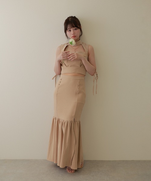 M DOLLY(エムドリー)の「*M DOLLY original* luna choker conscious mermaid setup/ルナチョーカーコンシャスマーメイドセットアップ(セットアップ・レディース・ブラック/ベージュ・S/FREE)」の7枚目の写真