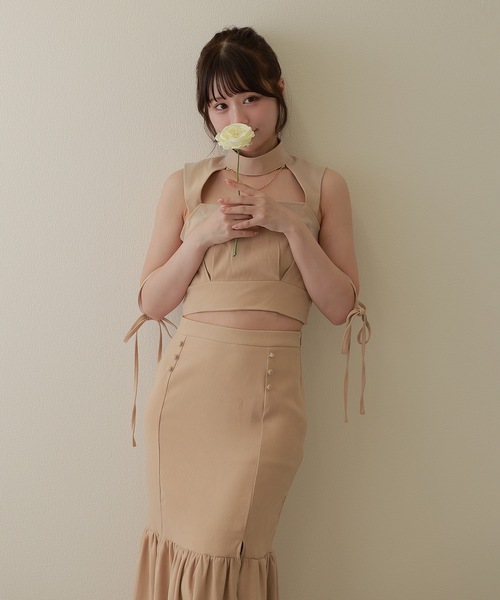 M DOLLY(エムドリー)の「*M DOLLY original* luna choker conscious mermaid setup/ルナチョーカーコンシャスマーメイドセットアップ(セットアップ・レディース・ブラック/ベージュ・S/FREE)」の8枚目の写真