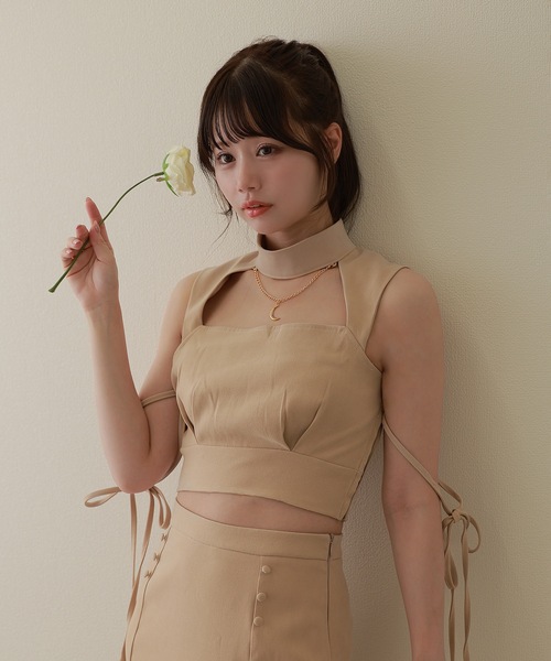 M DOLLY(エムドリー)の「*M DOLLY original* luna choker conscious mermaid setup/ルナチョーカーコンシャスマーメイドセットアップ(セットアップ・レディース・ブラック/ベージュ・S/FREE)」の9枚目の写真