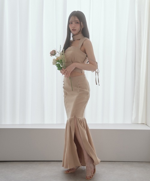 M DOLLY(エムドリー)の「*M DOLLY original* luna choker conscious mermaid setup/ルナチョーカーコンシャスマーメイドセットアップ(セットアップ・レディース・ブラック/ベージュ・S/FREE)」の10枚目の写真