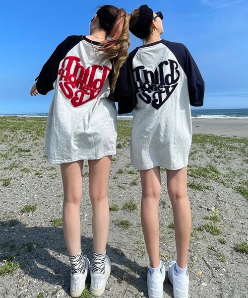 フリーサイズ / UNISEX 》ATMARK ハートロゴラグランTee（Tシャツ