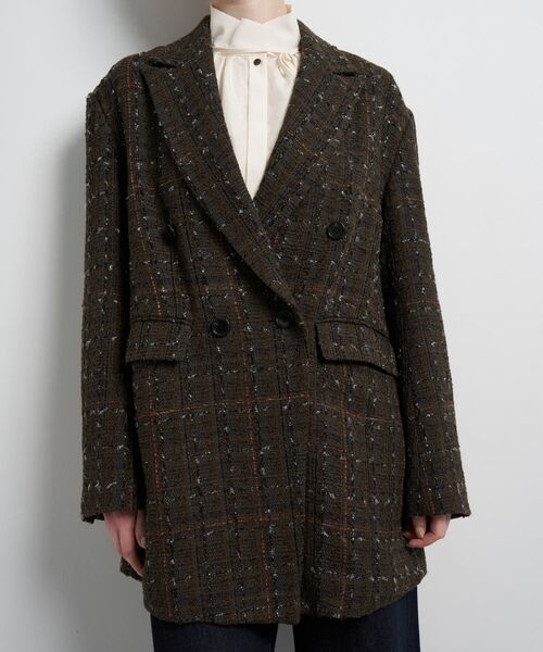 LANVIN en Bleu(ランバンオンブルー)の「ツイード/ウールメルトン テーラードジャケット(テーラードジャケット・レディース・ベージュ/カーキ/ブラック・36/38)」の12枚目の写真