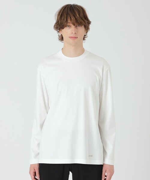 BLACK LABEL CRESTBRIDGE(ブラックレーベル・クレストブリッジ)の「マーセライズドレスロンT(Tシャツ/カットソー・メンズ・オフホワイト/ブルー系その他7/ブラック・M/XL/L)」の1枚目の写真