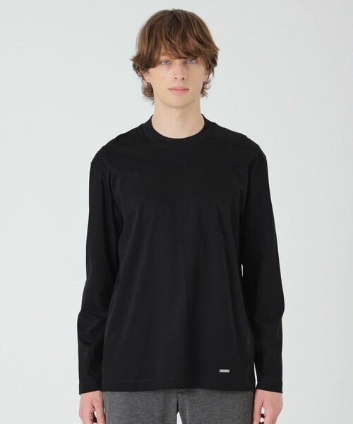 BLACK LABEL CRESTBRIDGE(ブラックレーベル・クレストブリッジ)の「マーセライズドレスロンT(Tシャツ/カットソー・メンズ・オフホワイト/ブルー系その他7/ブラック・M/XL/L)」の2枚目の写真