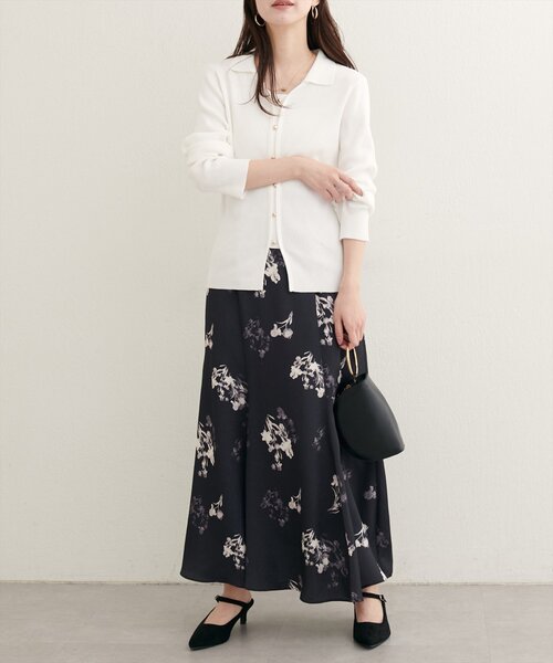 natural couture(ナチュラルクチュール)の「前あきカーデ風長袖ニット(ニット/セーター・レディース・ブラック/オフホワイト/ブラウン/ボルドー・FREE)」の10枚目の写真