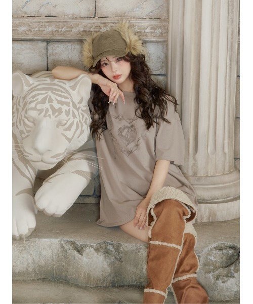 ダーリッチ darich ハートキーフェードビッグTシャツ C-GRY ダーリッチ Darich ハートキーフェードビッグTシャツ