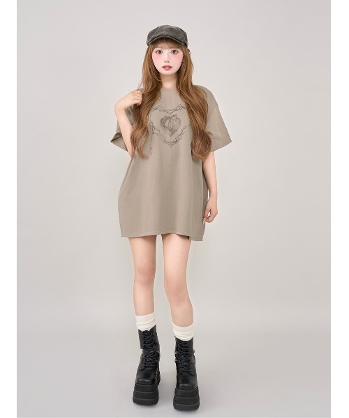 ダーリッチ　ハートキーフェードビッグTシャツ ダーリッチ Darich ハートキーフェードビッグTシャツ （ホワイト
