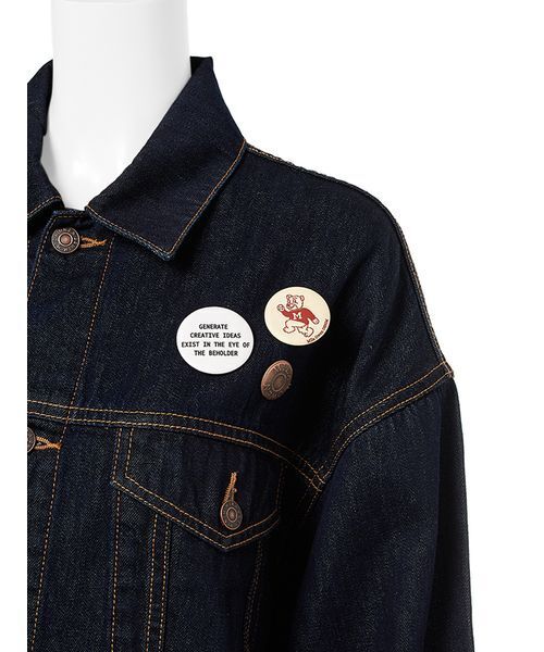 アルページュストーリー　パール付きGジャン　M 缶バッチ付きGジャン（デニムジャケット）｜Mila Owen（ミラオーウェン