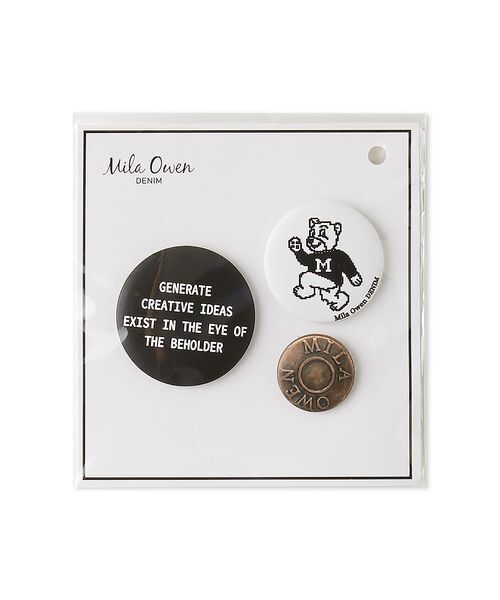 Mila Owen（ミラオーウェン）の「缶バッチ付きGジャン（デニムジャケット・レディース・インディゴブルー/ライトブルー/アイボリー・F）」の20枚目の写真