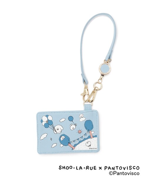 SHOO・LA・RUE（シューラルー）の「【パントビスコ／ぺろち】イラストプリント 合皮パスケース（その他・レディース・ライトブルー/ベージュ・00）」の2枚目の写真