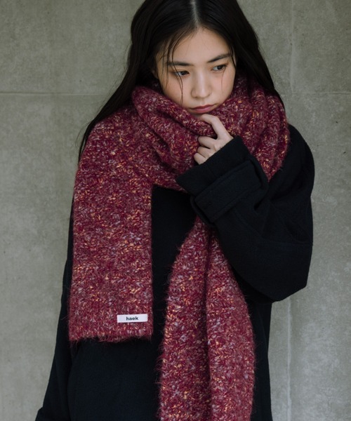 haek（ハク）の「border fringe muffler/ボーダーフリンジマフラー