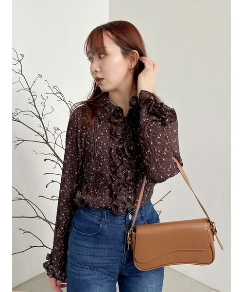 シュリンクフラワーショートシャツ（シャツ/ブラウス）｜dazzlin