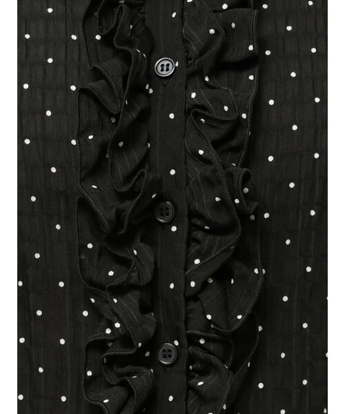 dazzlin（ダズリン）の「シュリンクフラワーショートシャツ（シャツ/ブラウス・レディース・オフホワイト/ブラウン/アイボリー/ブラック・FREE）」の6枚目の写真