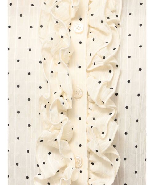 dazzlin（ダズリン）の「シュリンクフラワーショートシャツ（シャツ/ブラウス・レディース・オフホワイト/ブラウン/アイボリー/ブラック・FREE）」の8枚目の写真