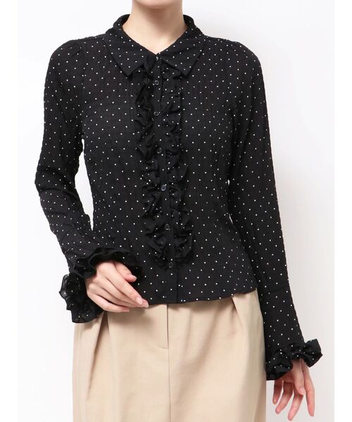 tsugurinです。 シュリンクフラワーショートシャツ（シャツ/ブラウス）｜dazzlin