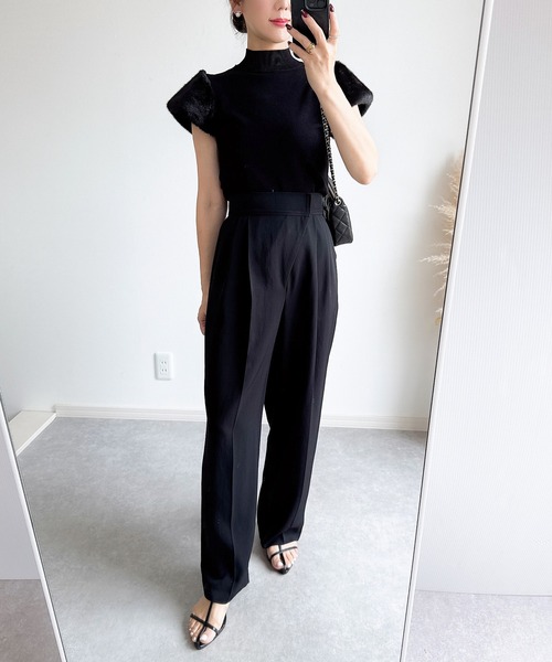 ZOZO限定】袖ファー麻タッチニット（ニット/セーター