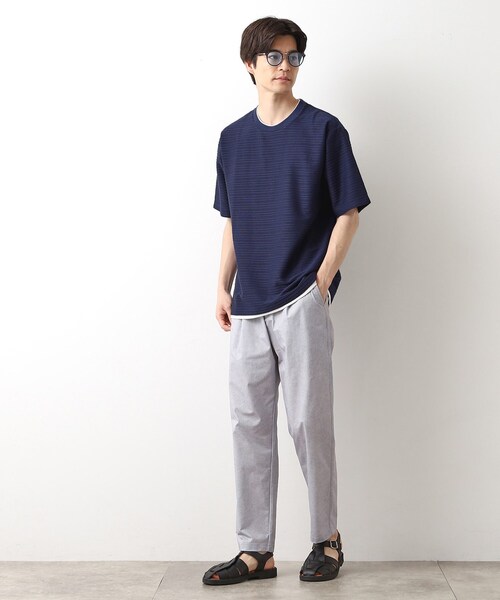 THE SHOP TK (ザ ショップ ティーケー )の「タックジャガードフェイクレイヤードTシャツ 吸水速乾/洗濯機OK(Tシャツ/カットソー・メンズ・ネイビー/ブラック・02/03/04)」の11枚目の写真