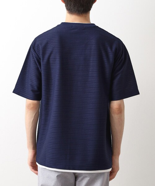 THE SHOP TK (ザ ショップ ティーケー )の「タックジャガードフェイクレイヤードTシャツ 吸水速乾/洗濯機OK(Tシャツ/カットソー・メンズ・ネイビー/ブラック・02/03/04)」の15枚目の写真