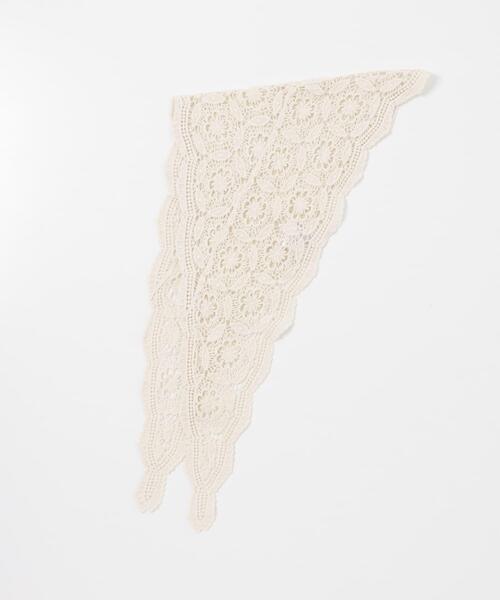 RODE SKO（ロデスコ）の「レースニットバブーシュカ（バンダナ/スカーフ・レディース・ダークブラウン/オフホワイト・ONE）」の6枚目の写真