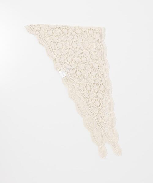 RODE SKO（ロデスコ）の「レースニットバブーシュカ（バンダナ/スカーフ・レディース・ダークブラウン/オフホワイト・ONE）」の7枚目の写真