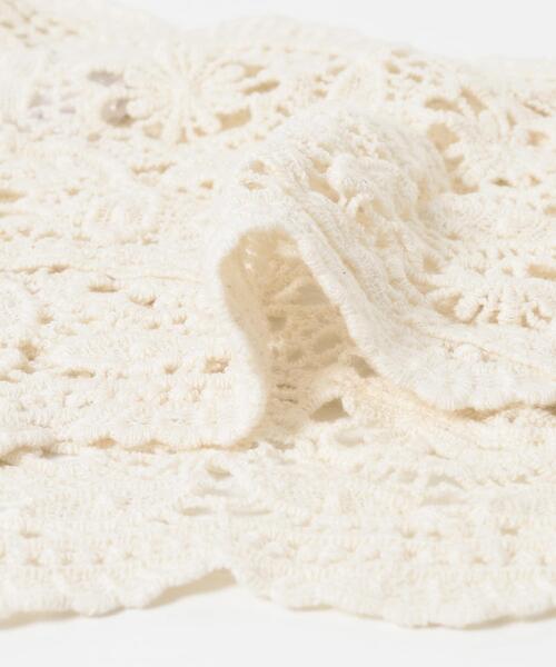 RODE SKO（ロデスコ）の「レースニットバブーシュカ（バンダナ/スカーフ・レディース・ダークブラウン/オフホワイト・ONE）」の8枚目の写真