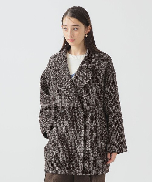ヘリンボーンコート（ブラウン） セール】ヘリンボーン コート（その他アウター）｜B:MING by BEAMS