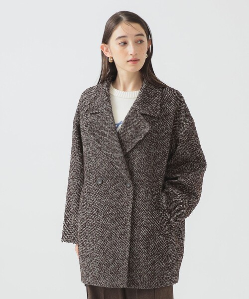 B:MING by BEAMS（ビーミングバイビームス）の「ヘリンボーン コート（その他アウター・レディース・ブラック/ブラウン・SMALL/MEDIUM）」の10枚目の写真