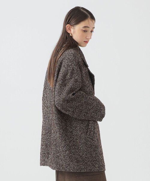 B:MING by BEAMS（ビーミングバイビームス）の「ヘリンボーン コート（その他アウター・レディース・ブラック/ブラウン・SMALL/MEDIUM）」の4枚目の写真