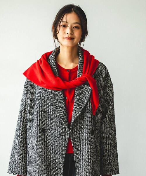 B:MING by BEAMS（ビーミングバイビームス）の「ヘリンボーン コート（その他アウター・レディース・ブラック/ブラウン・SMALL/MEDIUM）」の2枚目の写真