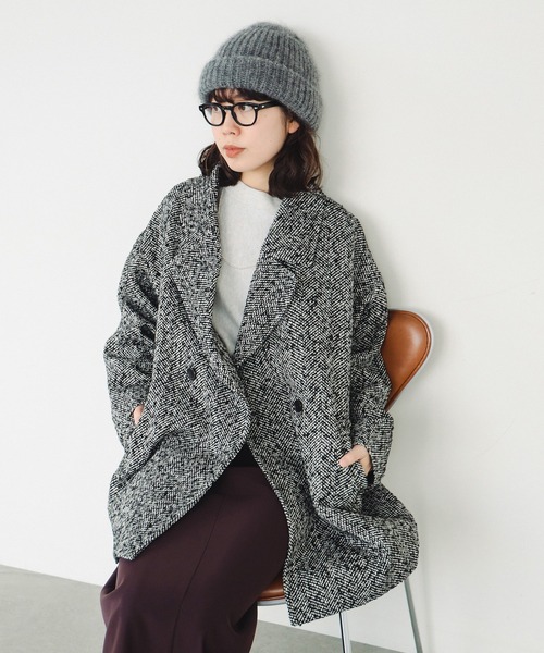 B:MING by BEAMS（ビーミングバイビームス）の「ヘリンボーン コート（その他アウター・レディース・ブラック/ブラウン・SMALL/MEDIUM）」の21枚目の写真